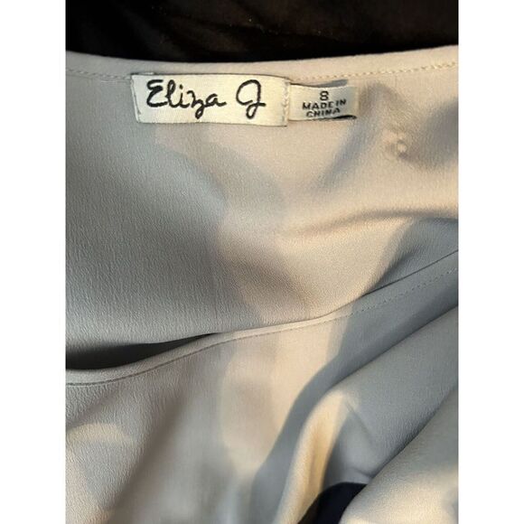 Eliza J Black  Women’s MISSY Color Block 3/4 Dolmen Sleeve Dress Sz 8 Blue Gray - Picture 5 of 6